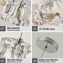 Axyaa Modern Glass Cube LED Chandelier for Staircase and Living Room