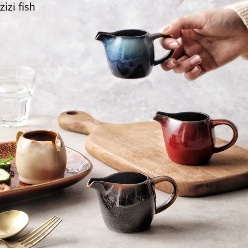 Axya Ceramic Sauce Jugs & Seasoning Dishes Set for Sauces, Gravy, and Snacks