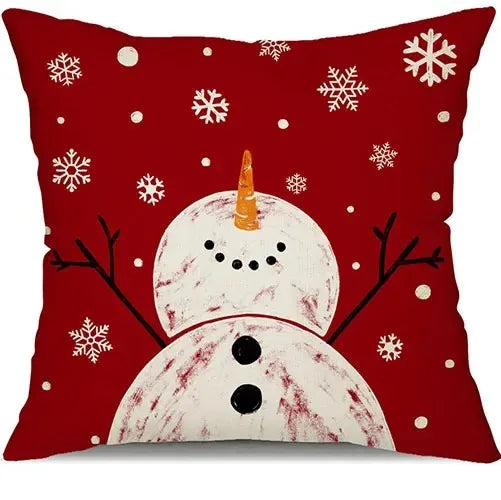 Axyaa Christmas Holiday Decoration Pillowcase Snowman Tree Design Suite Home Gift