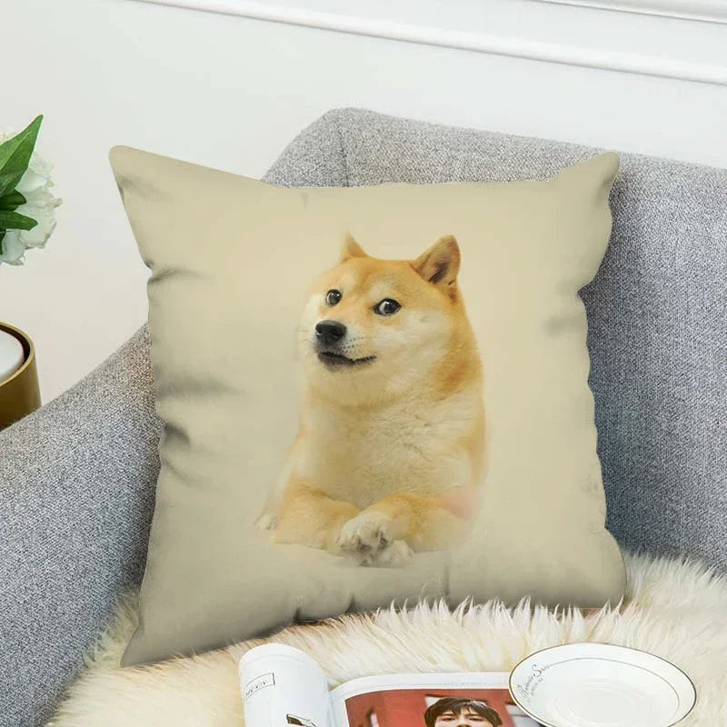 Axyaa Shiba Inu Pillow Cover for Decorative Home and Car Cushions