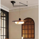 Axyaa Walnut Pendant Light: Vintage Style Glass LED Lamp for Home and Office