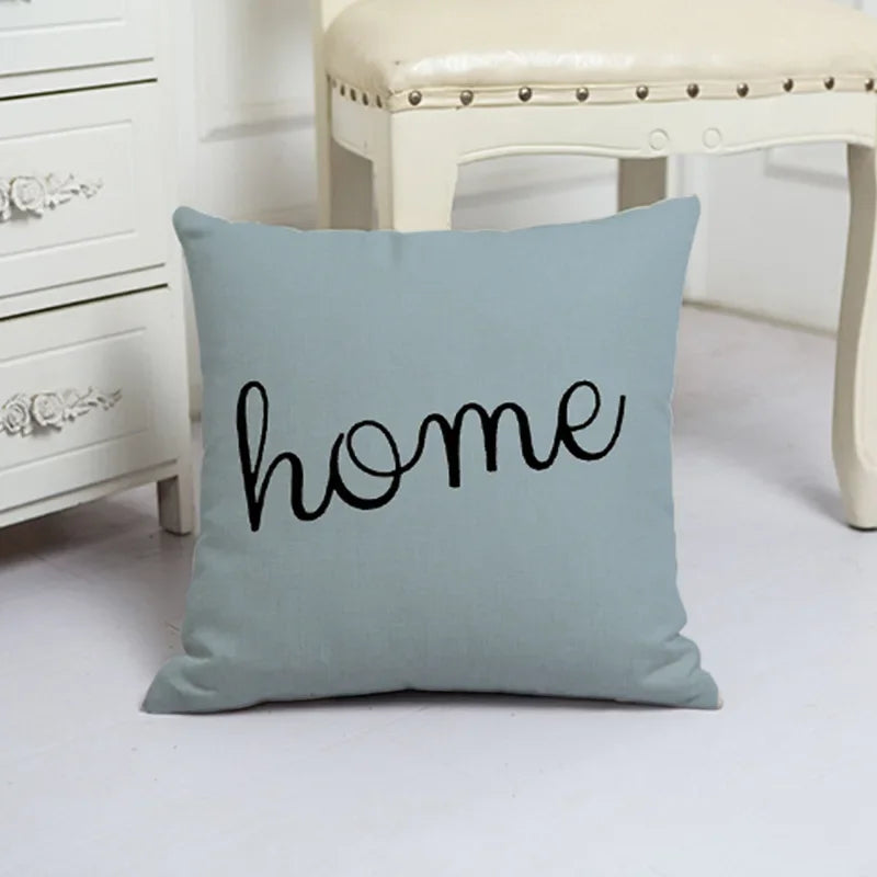 Blue Arrow Geometric Petal Linen Pillowcase by Axyaa