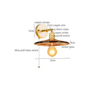 Axyaa Amber Glass LED Wall Lamp for Bedroom, Living Room, Bathroom - Minimalist Design