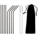 Axyaa Stainless Steel Drinking Straws Set with Cleaning Brush
