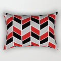 Axyaa Patchwork Stripe Polyester Cushion Cover, Classic Black Red Series, Geometric Design
