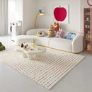 Axyaa Rainbow Dopamine Plush Rug Cream Thick Fluffy Soft Living Room Bedroom Carpet