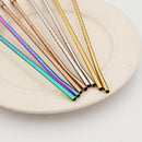 Axyaa Stainless Steel 2-in-1 Straw Spoon Set for Drinks, Cocktails, Coffee & Juice