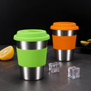 Axyaa 304 Stainless Steel Coffee Cup with Cover, Portable Travel Mug, 350ml