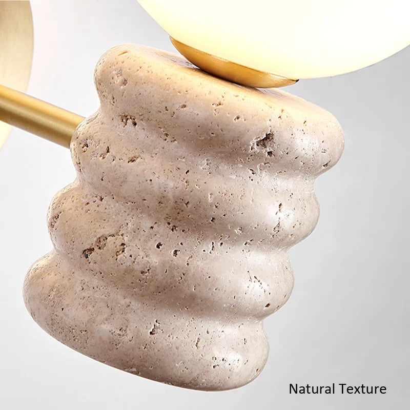 Natural Yellow Travertine Wall Lamp for Living Room by Axyaa - Nordic Design LED Lighting
