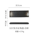 Axyaa Ceramic Sushi Plate Long Tray for Hot Pot BBQ Commercial Tableware
