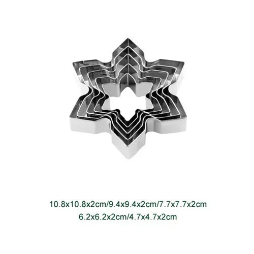 Axyaa Christmas Cookie Cutter Set - Stainless Steel Xmas Themed Biscuit Cutters