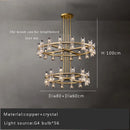 Axyaa Luxury Gold Chandeliers for Living Room in America with Glass Crystals and LED Lighting