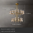 Axyaa Crystal Led Chandeliers - Luxury Gold Hanging Lamps for Living Room