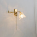 Axyaa Glass LED Wall Sconce Arm Rotate Bedroom Living Room Lights