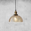 Axyaa Amber Glass Vintage Pendant Lamp with LED Edison Bulb - Industrial Lighting Fixtures
