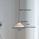 Axyaa Copper Ceramic Ball LED Pendant Light Fixture - Nordic Modern Design
