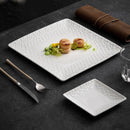 Axyaa Relief Flower Ceramic Square Plate Steak Dessert Snack Plate Molecular Cuisine
