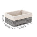 Axyaa Handwoven Storage Basket with Lid - Rectangular Organizer for Home and Closet