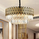 Axyaa Luxury Crystal Ceiling Chandelier Pendant Light for Living Room Kitchen Island