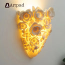 Axyaa LED Resin Carved Flower Wall Light for Home Hotel Decor