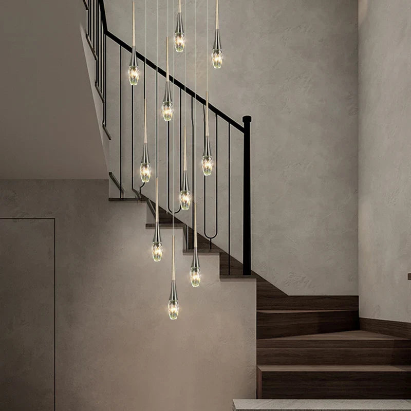 Axyaa Crystal Staircase Chandelier for Living Room, Bars and Restaurants