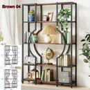 Axyaa 5-Tier Industrial Bookcase Etagere: Freestanding Tall Bookshelves Display Shelf