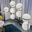 Axyaa Modern LED Floor Lamp Chrome Metal White Acrylic Ball Lights