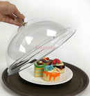 Axyaa Circular Anti-Slip Serving Tray with Transparent Dust-Proof Cover for Hotels and Restaurants