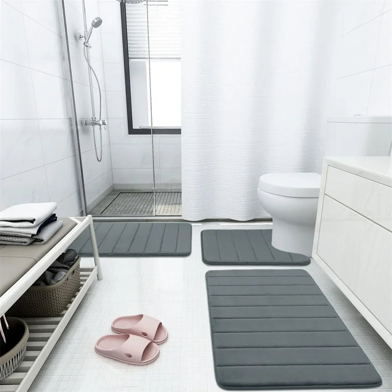 Axyaa Memory Foam Bathroom Mat: Non-slip, Super Absorbent Rug for Shower, Bathtub, and Doormat