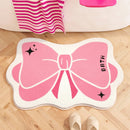 Axyaa Fluffy Soft Bow Living Room Carpet - Large Area Rug for Girls