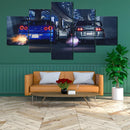 Canvas Art: Axyaa GTR R34 VS Supra Vehicle Car Wall Print for Home Decor