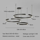 Axyaa Modern Semicircular LED Chandelier for Dining Living Bedroom in Black White