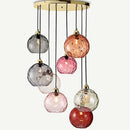 Axyaa Colorful Glass Chandelier: Creative LED Pendant Light for Living Room & Restaurant