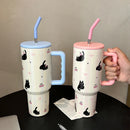 Axyaa Kawaii Cat Stainless Steel Tumbler | Vacuum Insulated Large Car Thermos Mug