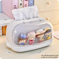Axyaa Kawaii Tissue Box Holder Display Box Organizer Dolls Desktop Ornament
