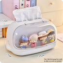 Axyaa Kawaii Tissue Box Holder Display Box Organizer Dolls Desktop Ornament