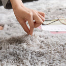 Axyaa Shaggy White Fluffy Round Rug, Soft Pink Carpet for Girls Bedroom and Living Room