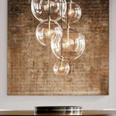 Axyaa Modern Simple Metal Pendant Lights Clear Glass Globe G4 Hanging Lamps