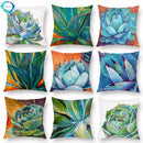Axyaa Green Plant Cushion Cover for Home Decor