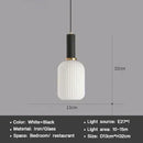 Axyaa Striped Glass Lantern Chandelier LED Pendant Lights for Dining Room Kitchen
