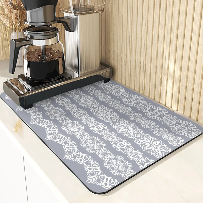 Axyaa Stripe Print Kitchen Drying Mat - Stylish & Absorbent Bar Decoration and Mouse Pad