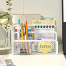 Metal Mesh Desk File Organizer by Axyaa - Small Letter Holder for Desktop Organization