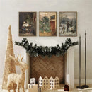 Winter Trees Canvas Print Nordic Wall Art Vintage Landscape Poster by Axyaa.