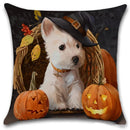 Axyaa Happy Halloween Dog Cat Linen Pillow Covers Cushion Cover Home Decor Pillowcase