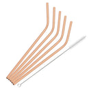 Axyaa Metal Drinking Straws Set - Eco-friendly Stainless Steel, 6pcs Bent Reusable Straw Kit