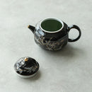 Axyaa Black Gold Glaze Apricot Blossom Tea Pot Set with Filter