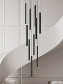 Axyaa Modern Cylindrical LED Chandelier Fixture for Villa Staircase