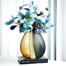 Axyaa Handcrafted Glass Vase with Ice Crack Texture - Light Luxury Living Room Decor