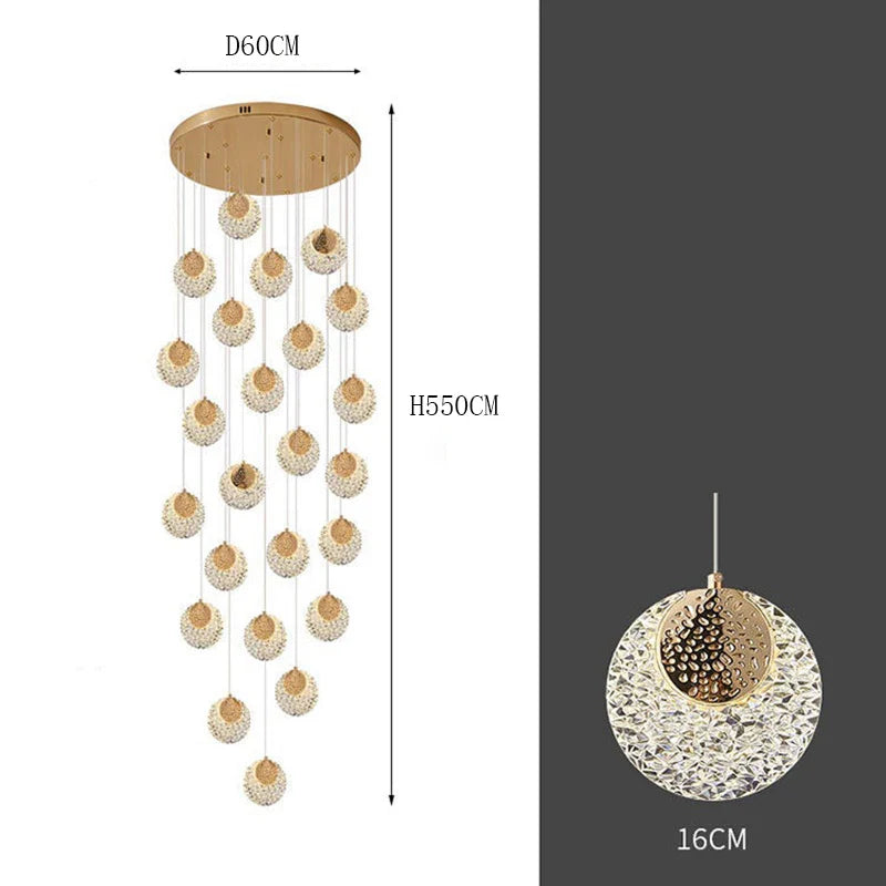 Axyaa Nordic Stair Chandelier Ceiling Light for Living and Dining Room