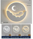 Axyaa LED Cloud Stars Moon Wall Lamp for Bedroom Kids Creative Decor
